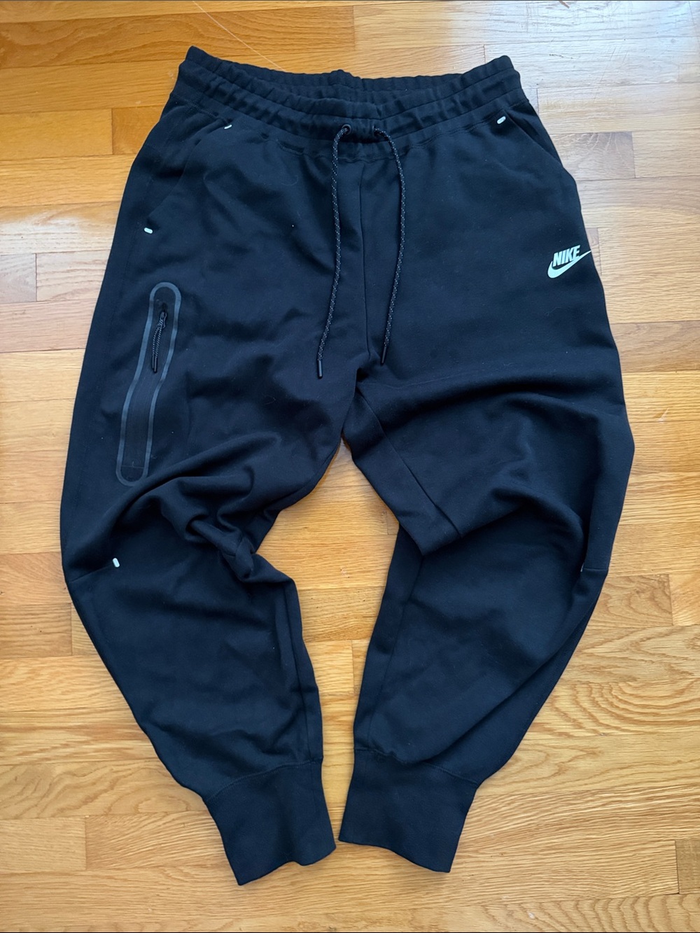 Nike Kids Black Jogger Sweatpants with White Swoosh